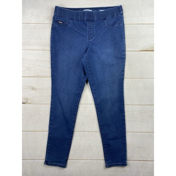 Nine West Jeans Womens 12 Dark Wash Heidi Pull On Mid Rise Skinny Stretch Denim - Picture 1 of 11